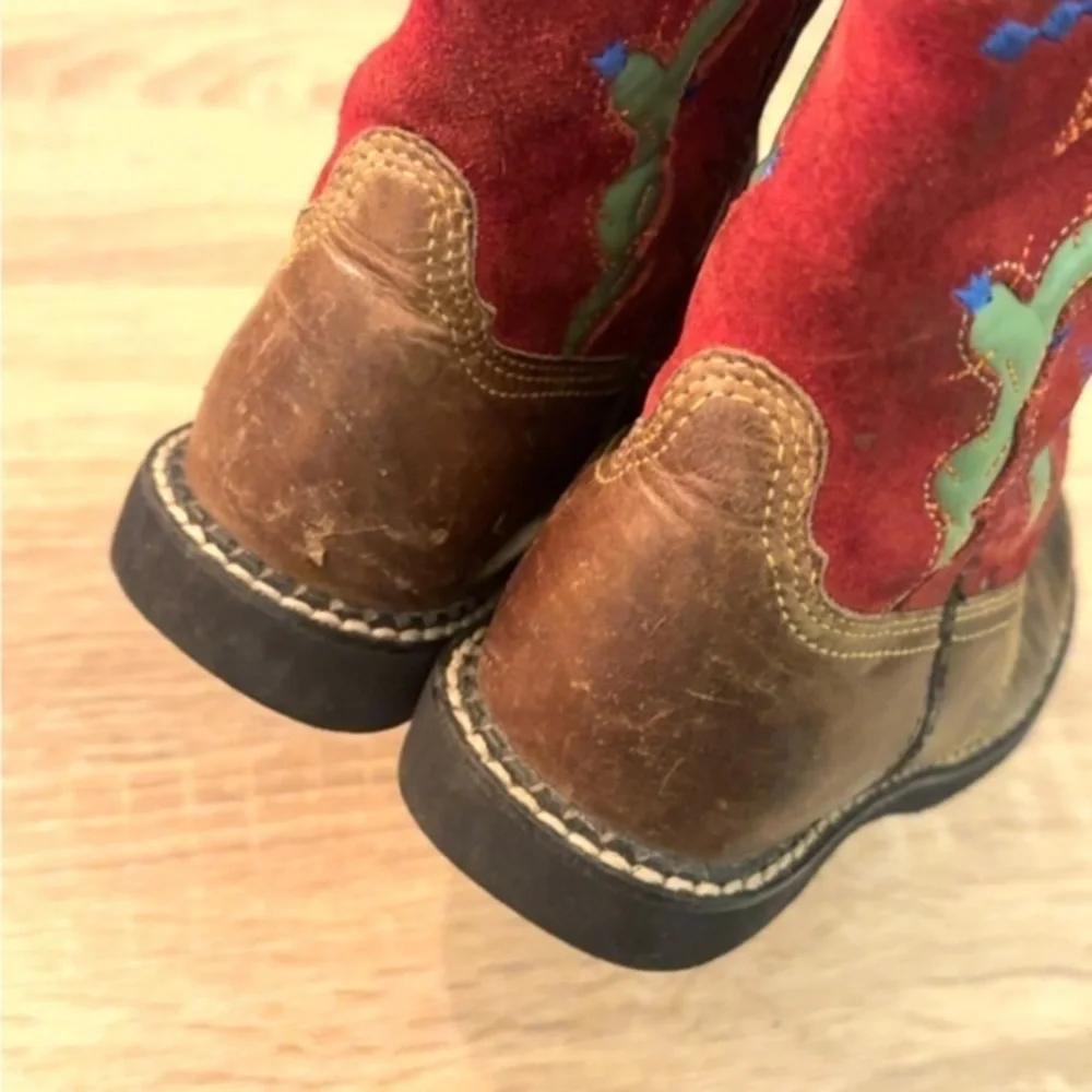 Ariat Cactus Suede Leather Multicolored‎ Kids Unisex Western Boots 13